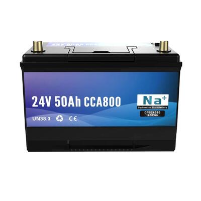 kualitas 24V 50Ah Baterai Natrium-Ion 800CCA Bluetooth High Voltage Starting And Power Battery Untuk Truk Komersial Listrik Forklift Dan Sistem Kelautan pabrik