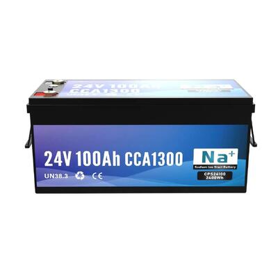 kualitas Baterai Sodium Ion 24V 100Ah 1300CCA Bluetooth Baterai Lithium Tegangan Tinggi Industri Untuk Peralatan Berat Laut Dan Sistem Cadangan Besar pabrik