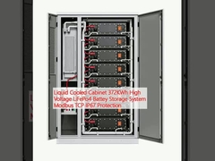 Kabinet Dingin Cairan 372KWh Tegangan Tinggi LiFePo4 Battey Storage System Modbus TCP IP67 Perlindungan