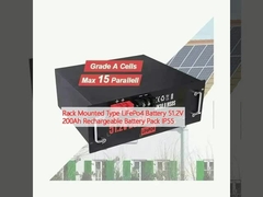 Baterai LiFePo4 tipe Rack Mounted Baterai 51.2V 200Ah Baterai isi ulang IP55