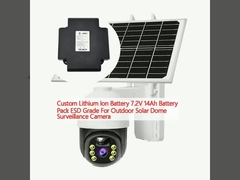 Baterai Lithium Ion Custom 7.2V 14Ah Baterai Paket ESD Kelas Untuk Kamera Surveillance Solar Dome Outdoor