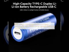 Kapasitas tinggi TYPE-C Duplex 21700 Baterai Li-ion USB-C Lithium Cell untuk senter di luar ruangan & perangkat portabel