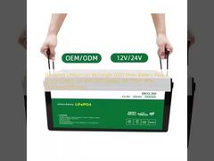 Daur ulang Lithium Ion Rectangle 6000 kali Baterai Paket sel baterai kelas A Dengan LED Display 12V 120ah Dengan Efisiensi yang Ditingkatkan